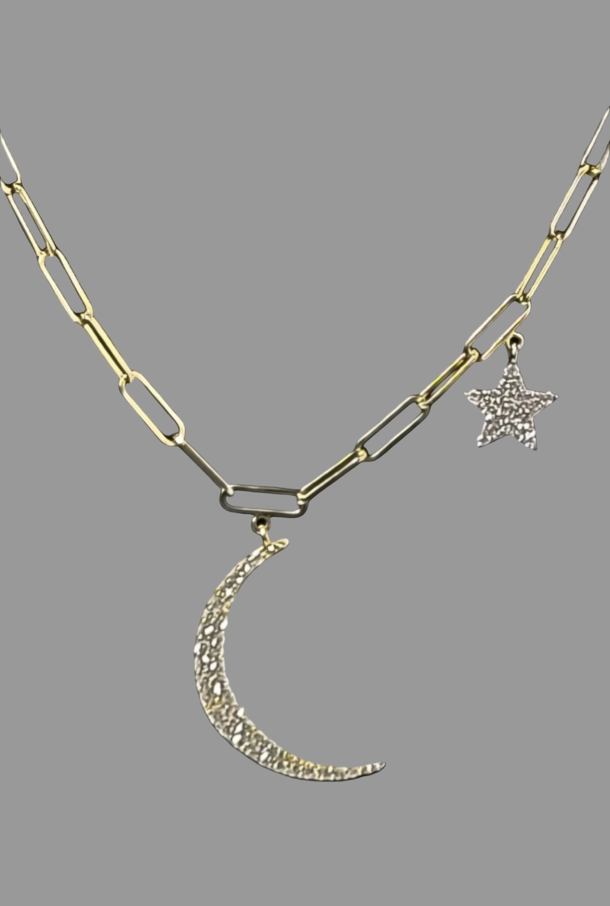 Moon and Star diamond necklace