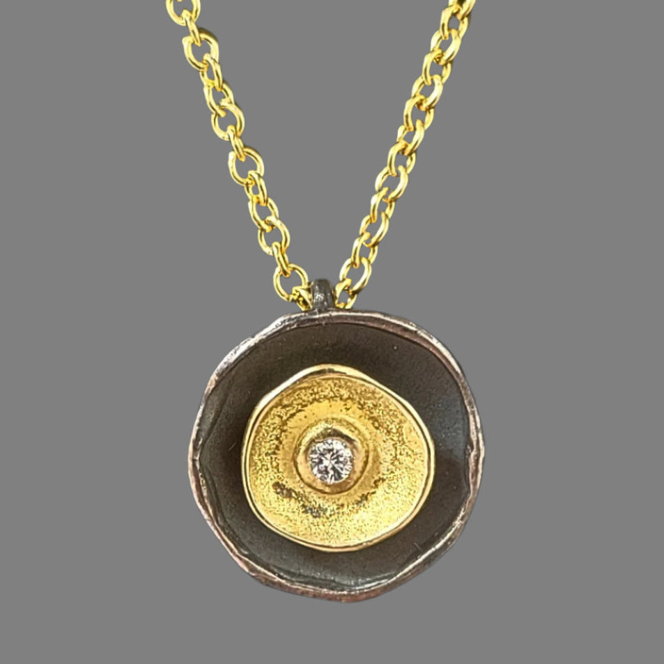 Oxidized Sterling Oyster Pod Pendant