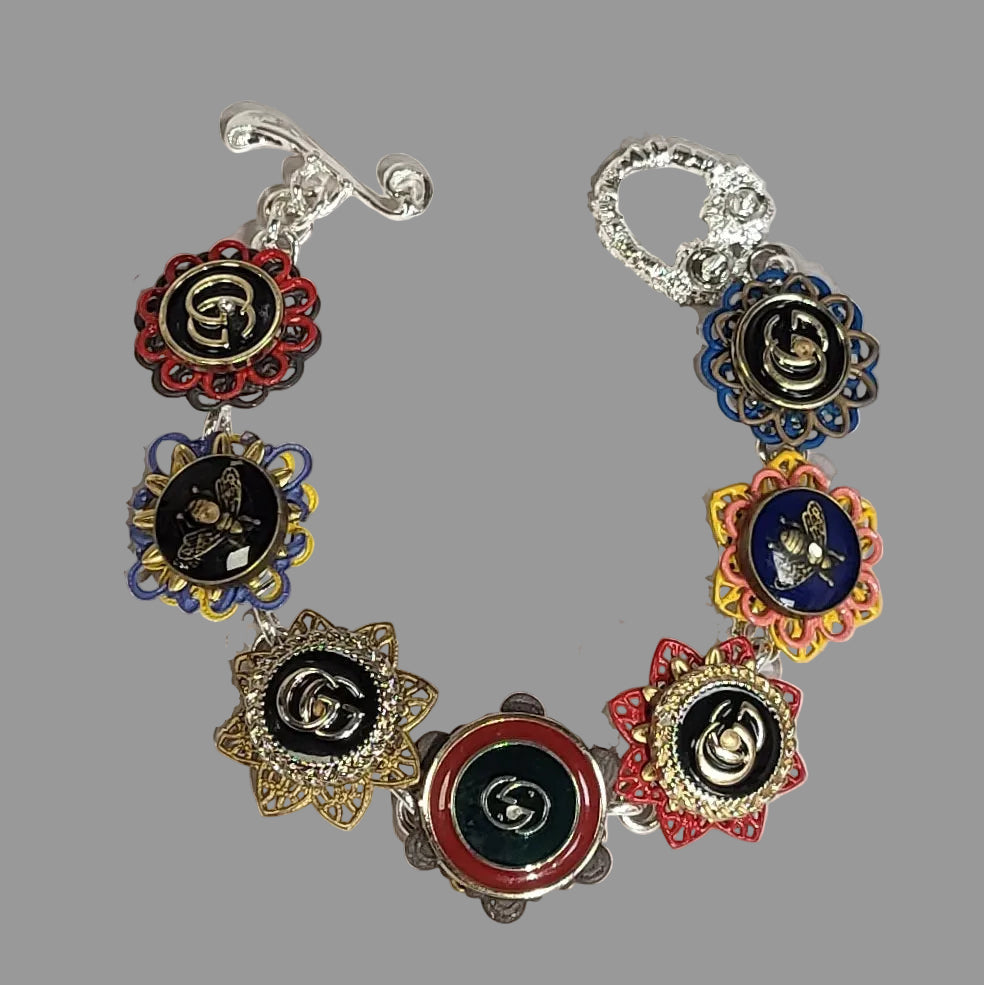 Vintage Gucci button link bracelet