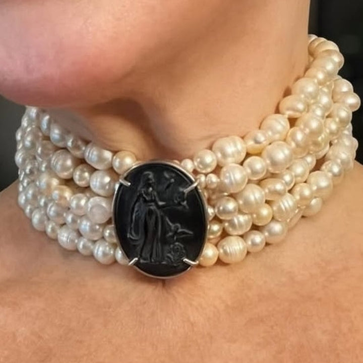 Vintage cameo choker