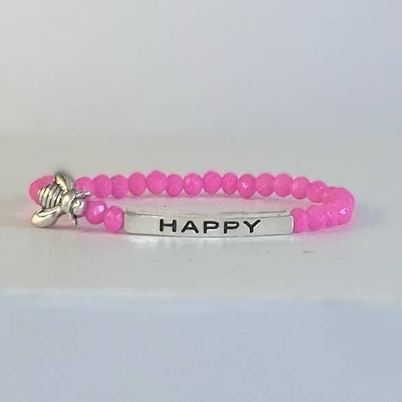 MINI MONK Child affirmation bracelet BEE HAPPY