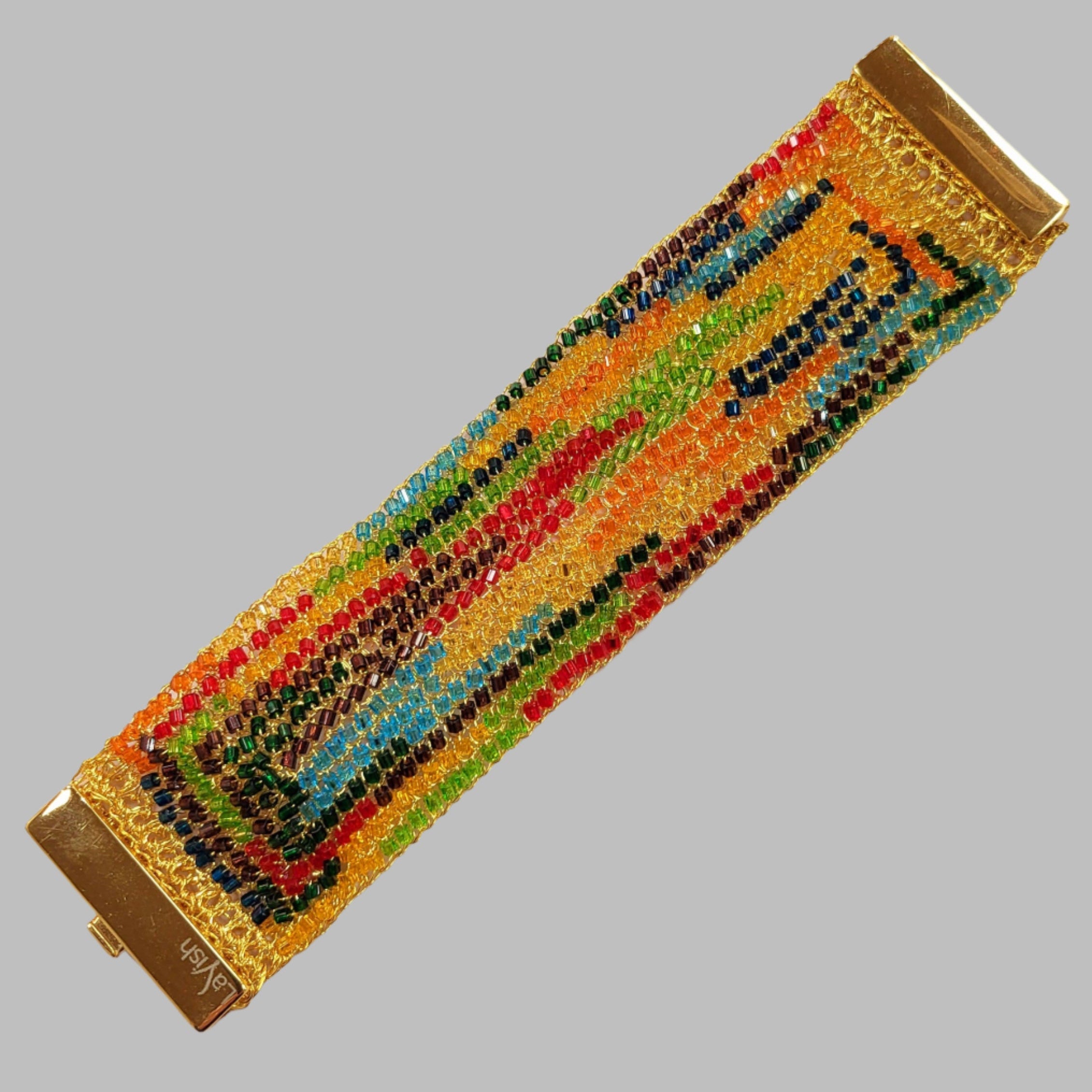 Multicolor mix crochet cuff
