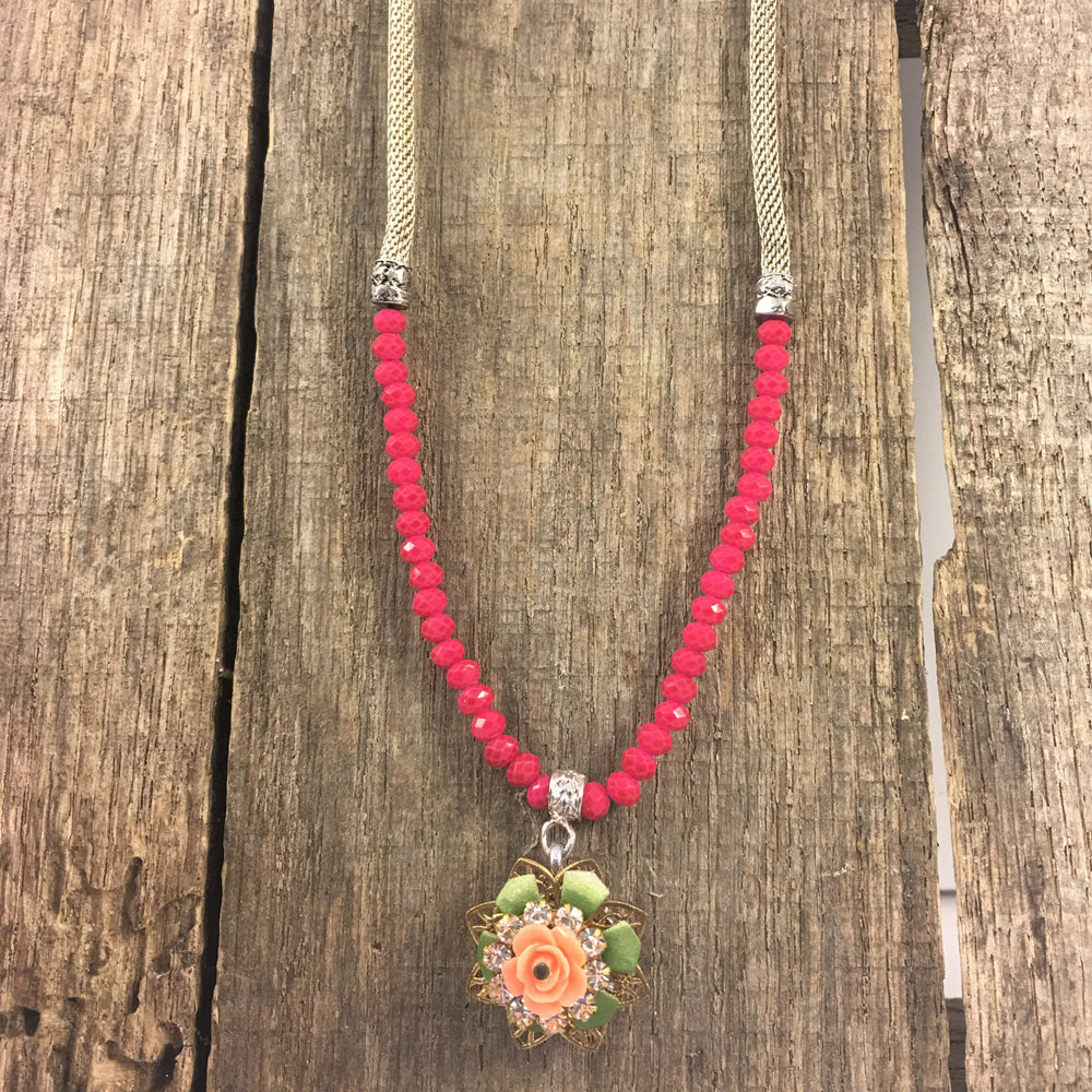 Mesh Pendant - Botanical Necklace