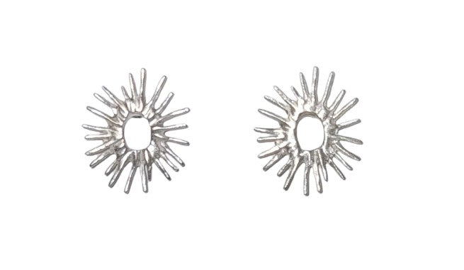 Sterling sunburst post earrings