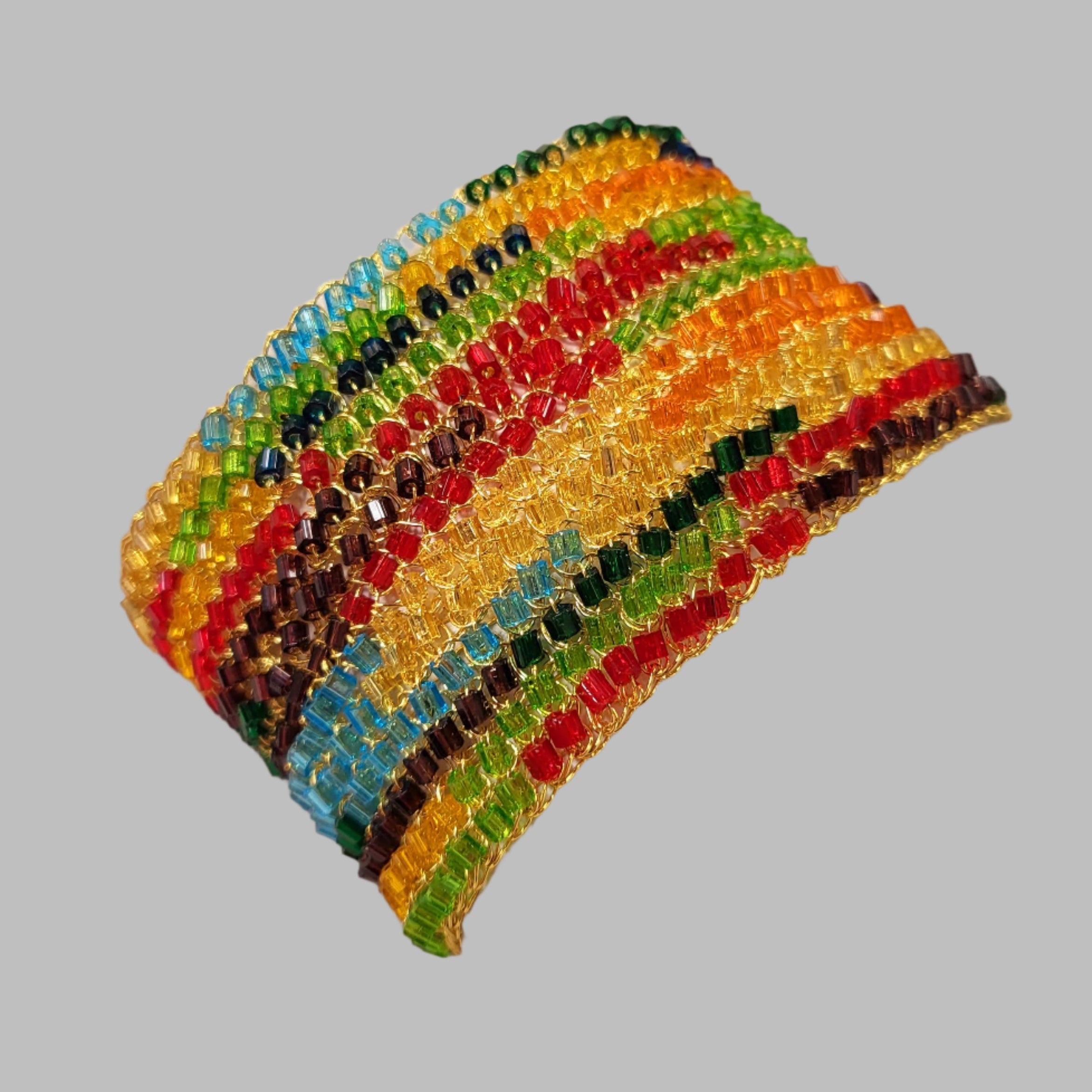Multicolor mix crochet cuff