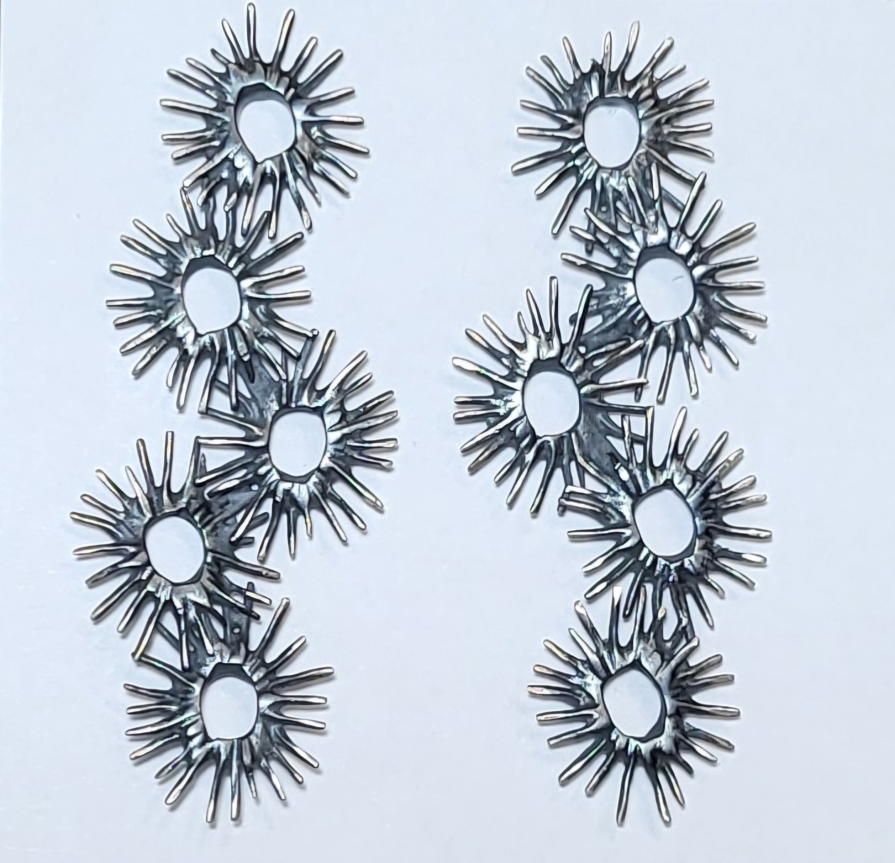 Sunburst Cluster Sterling Silver Earrings