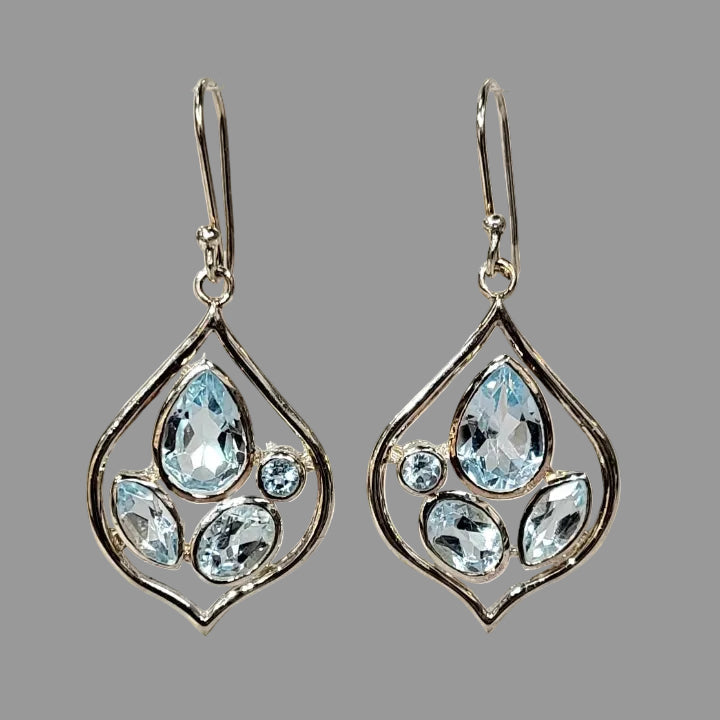 Sterling and Blue Topaz dangle earrings