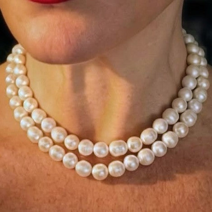 classic double strand pearl necklace