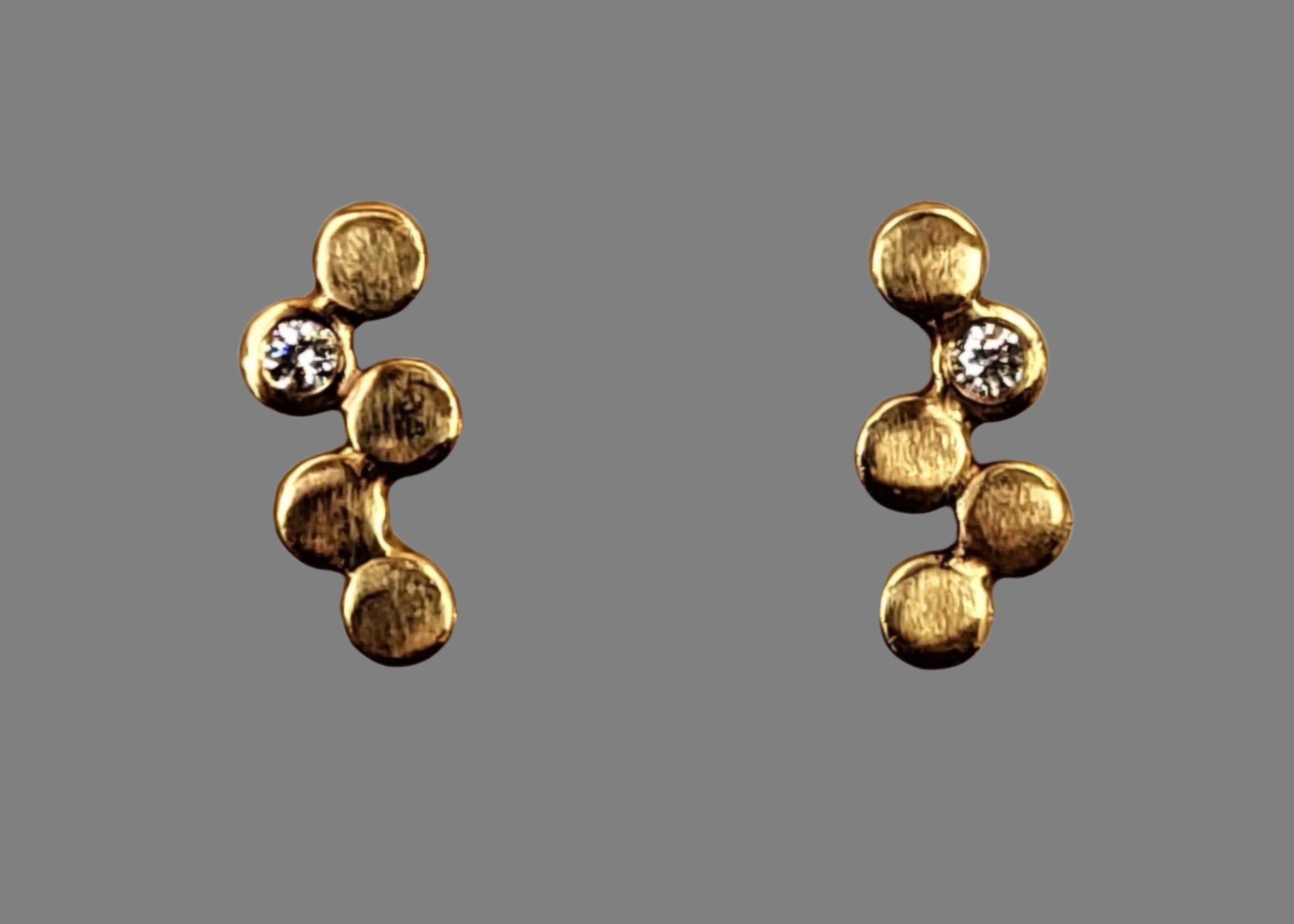 Gold Elongated  Bubble earrings