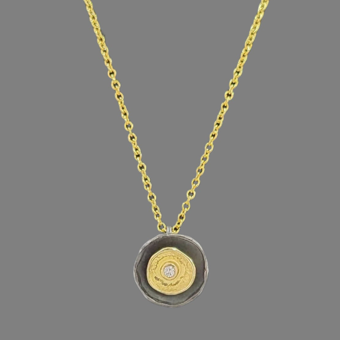 Oxidized Sterling Oyster Pod Pendant