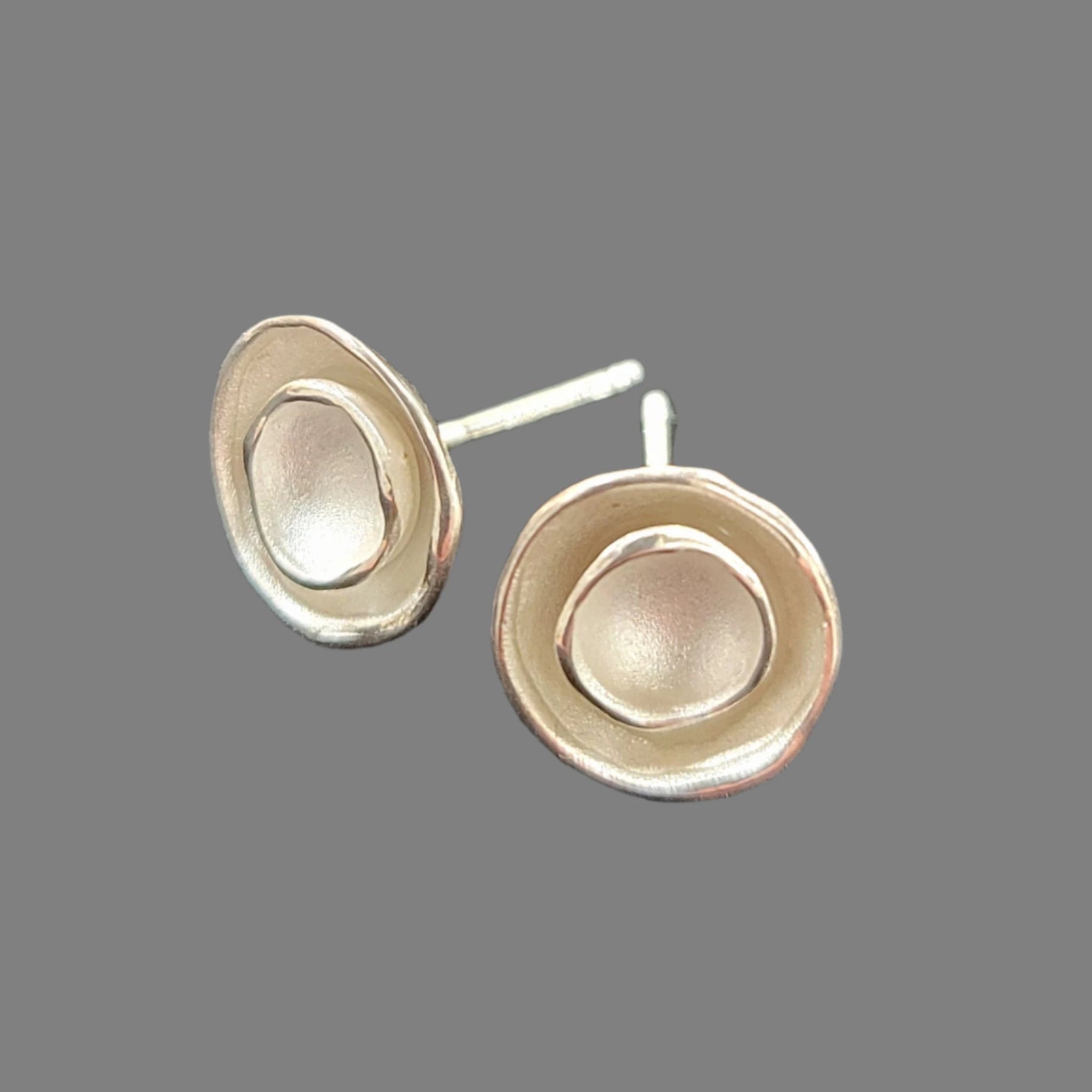 Delicate Nested Pod earrings, Sterling silver