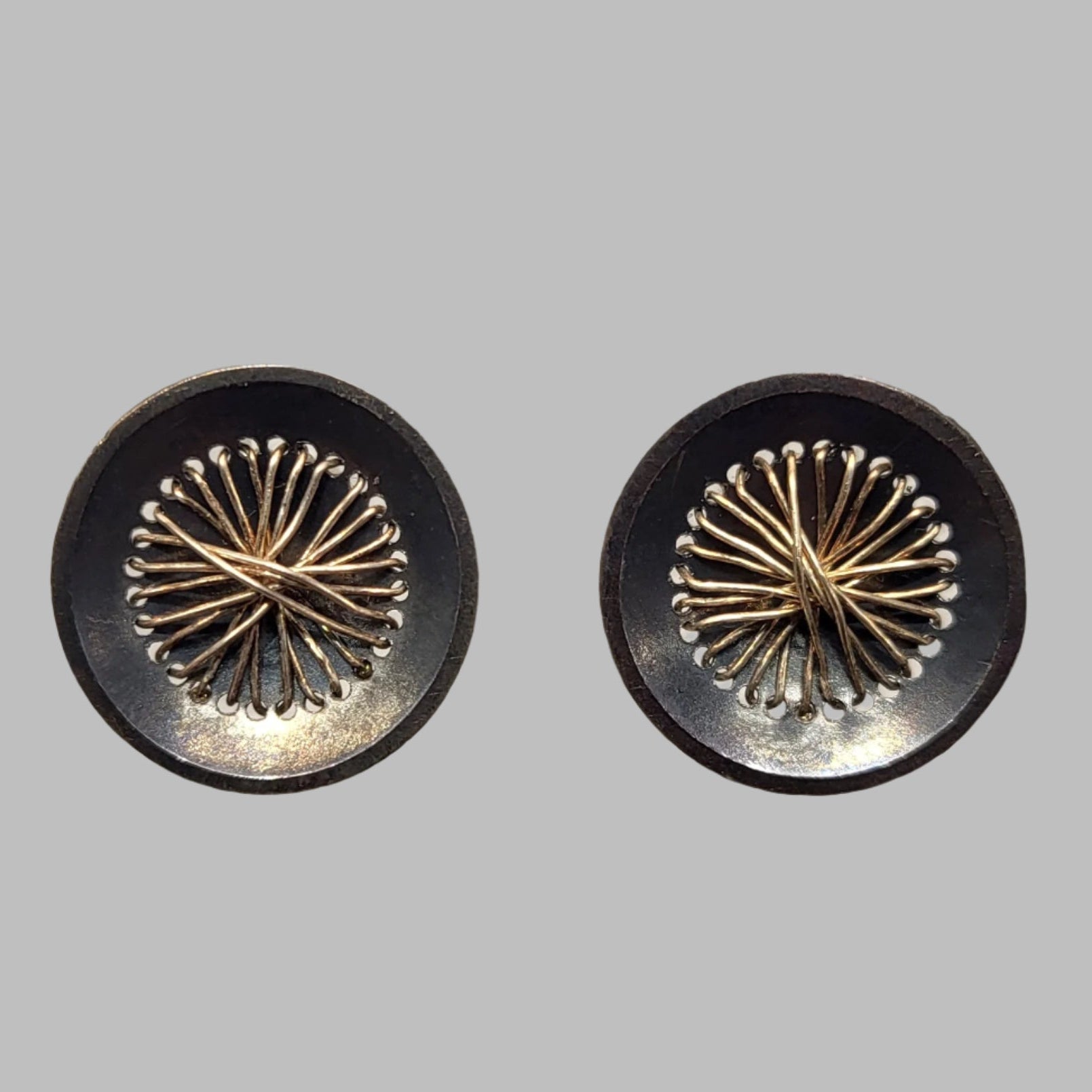 stitched circle earrings