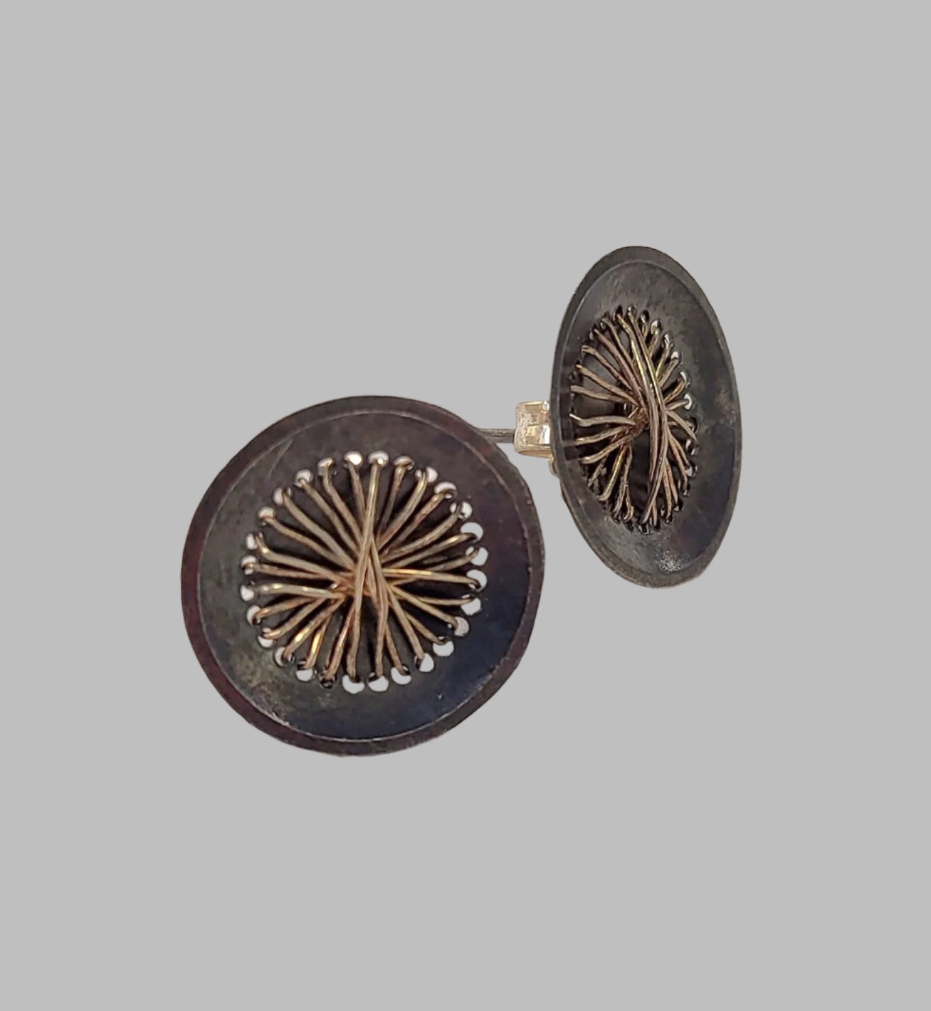 stitched circle earrings