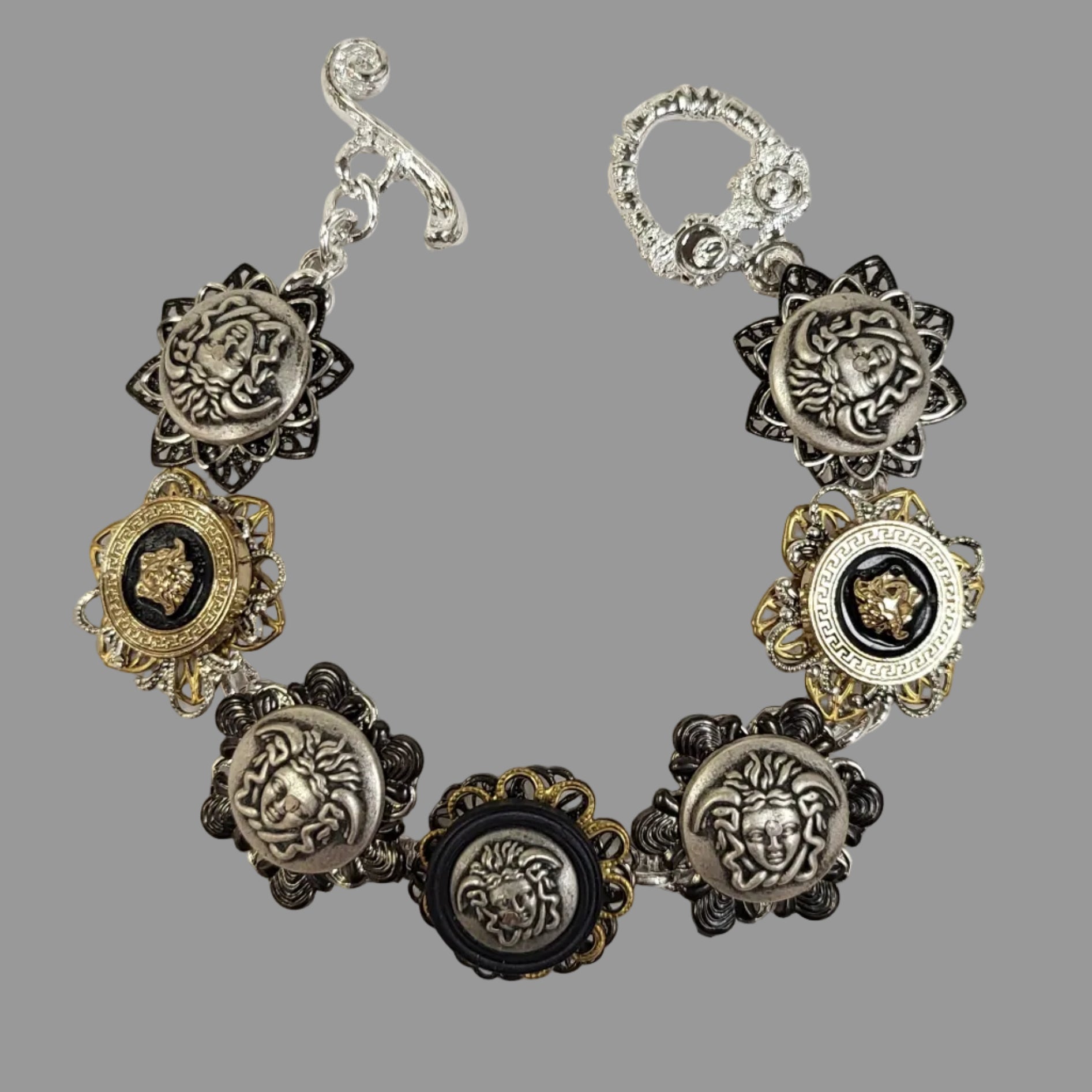 Vintage Versace button link bracelet