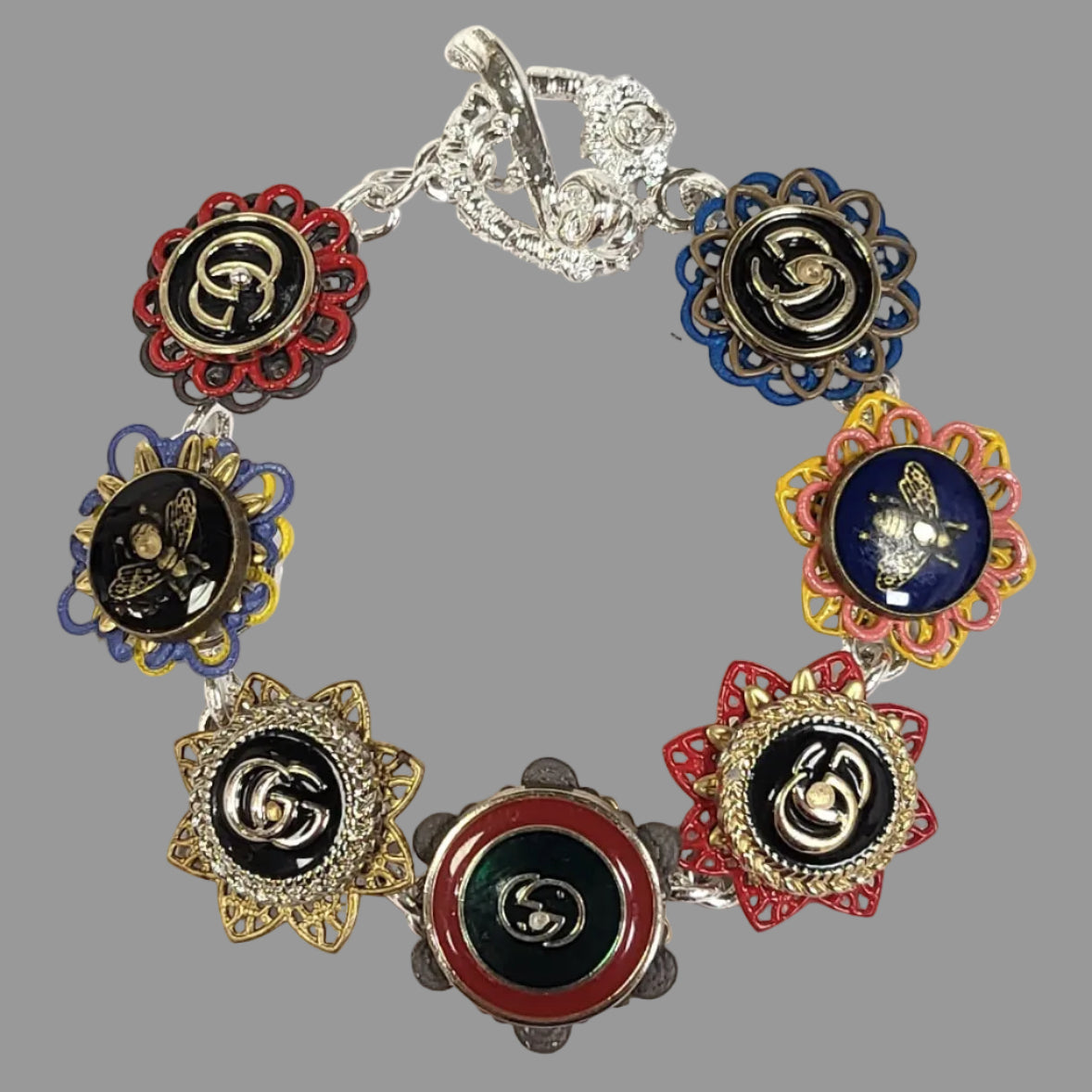 Vintage Gucci button link bracelet