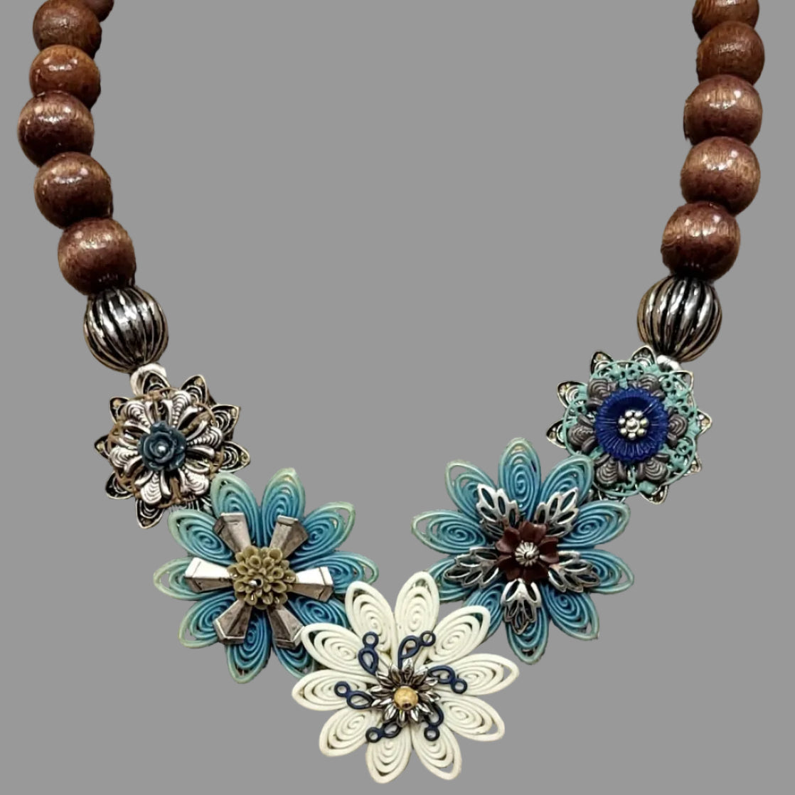 Frida Garland Necklace: Denim