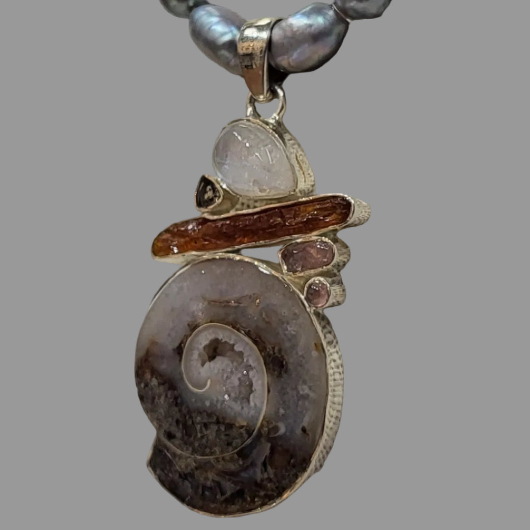 Spiral Geode pendant