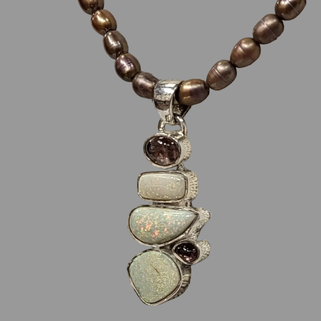 Opal - Tourmaline Pendant