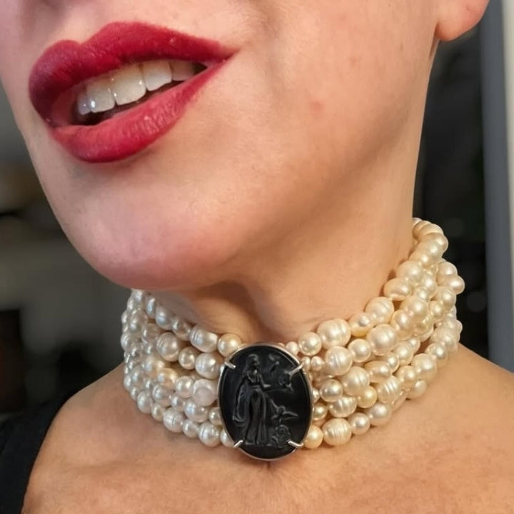 Vintage cameo choker