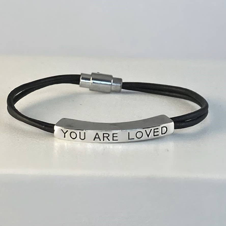 Leather LOVE affirmation bracelet YOU ARE LOVED