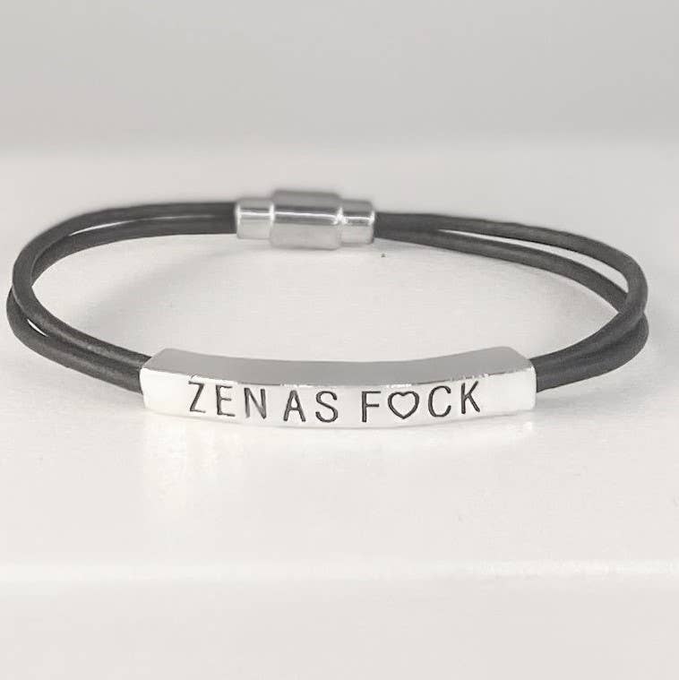 Leather NAUGHTY bracelets   ZEN AS F-CK