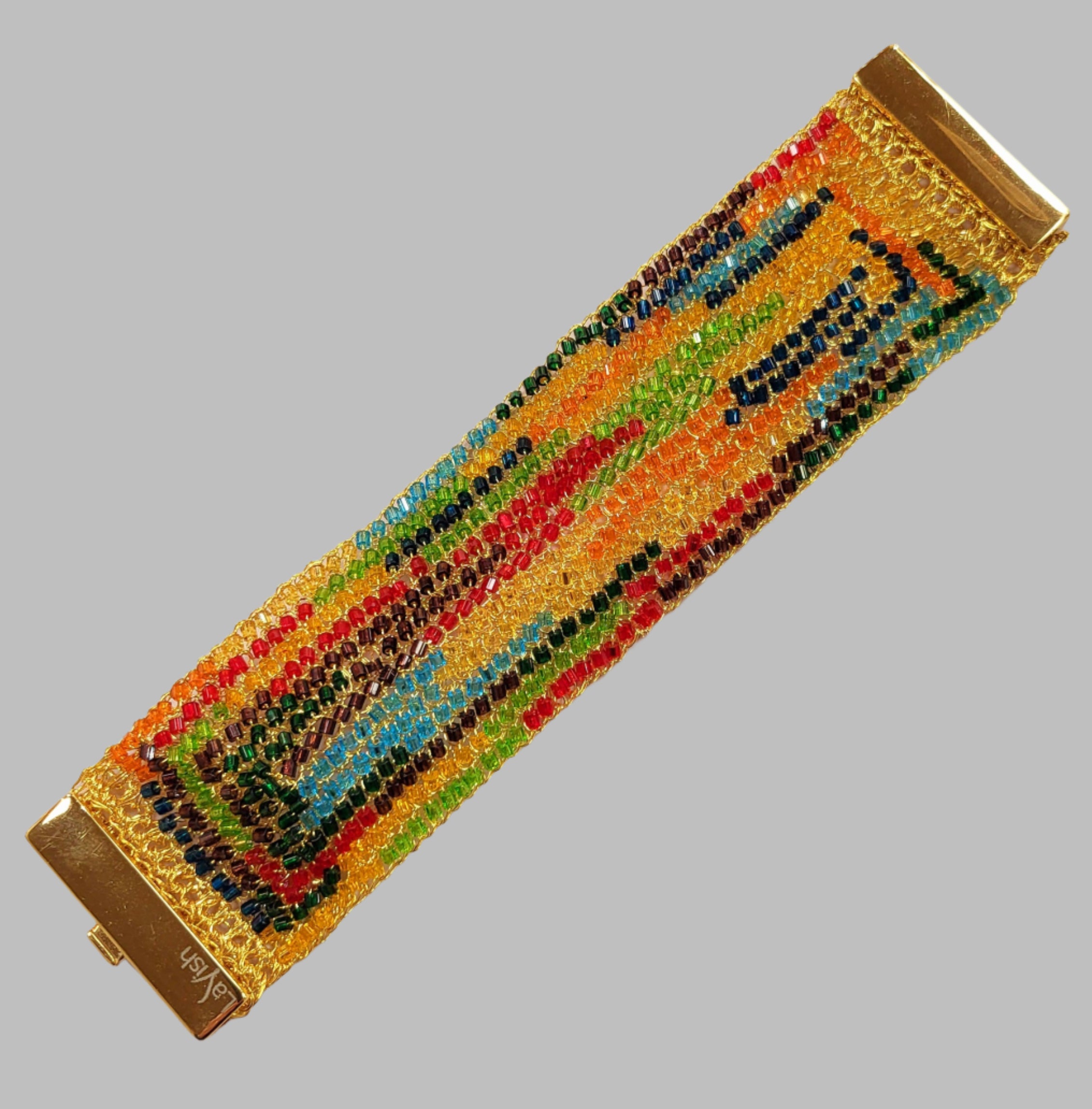 Multicolor mix crochet cuff