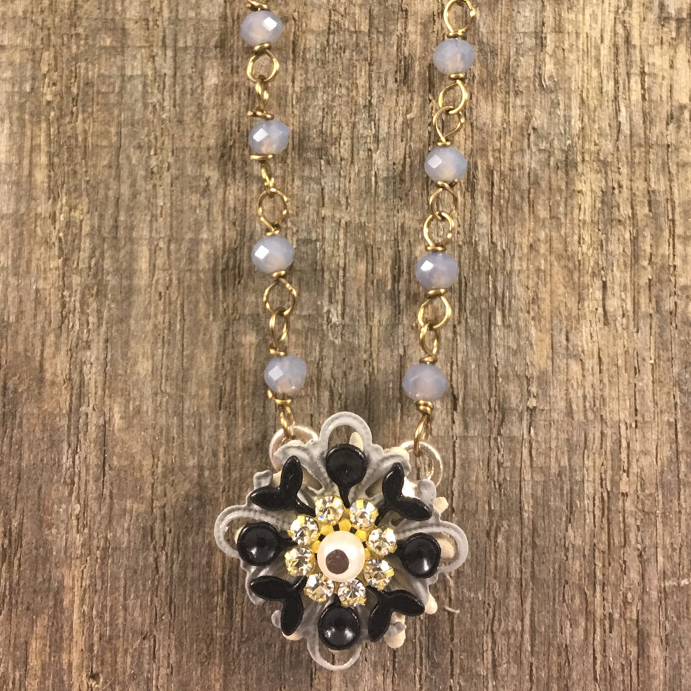 Party Pendant - Black & White Necklace