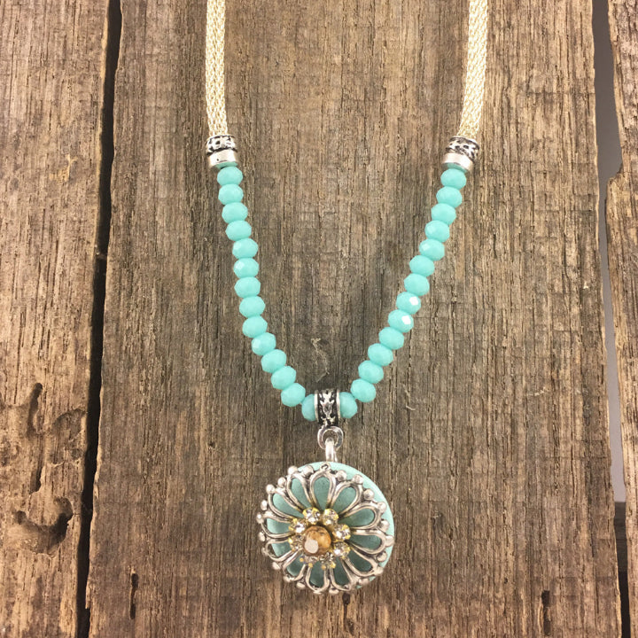 Mesh Pendant - Desert Blue Necklace