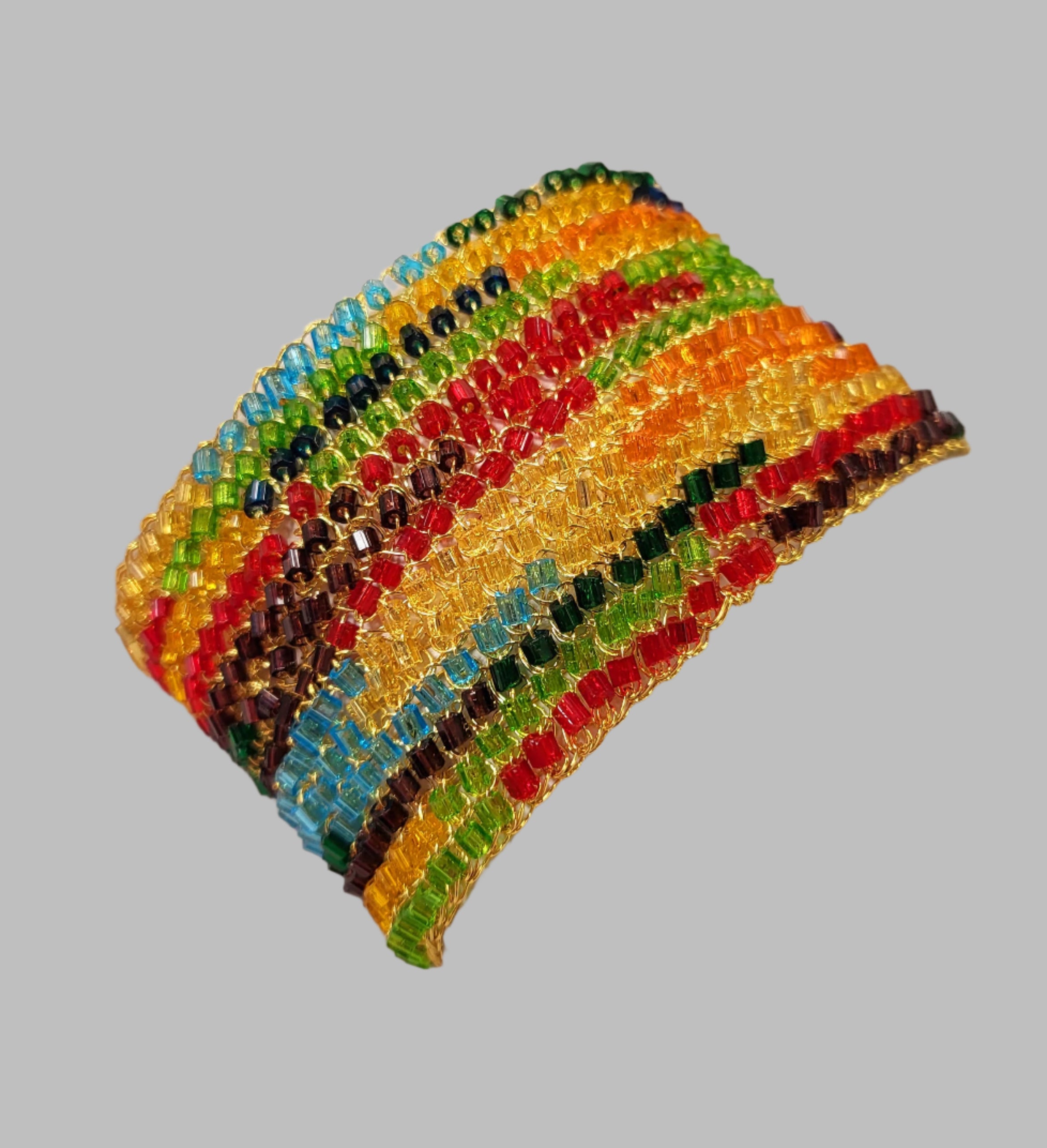 Multicolor mix crochet cuff